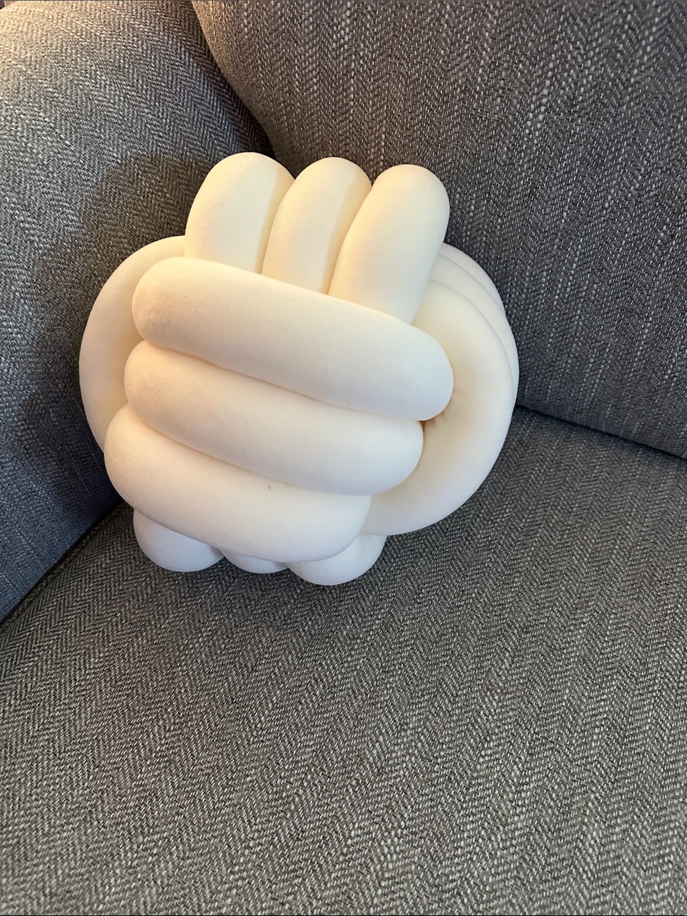 Knot Pillow Cushion in Soft Cream